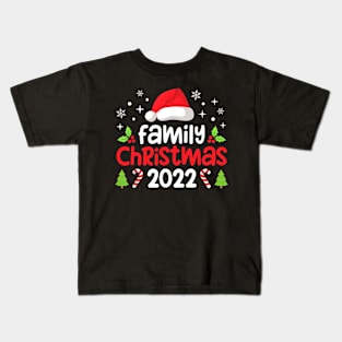 Family Christmas 2022 Matching Outfit Squad Santa Elf Funny Kids T-Shirt